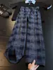 Novedad Otoño e Invierno Estilo Americano Holgado Rectos de Pana a Cuadros Caída Moda Versátil Casual Pierna Ancha Pantalones Tendencia