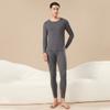 Conjunto de Ropa Interior Térmica de Lyocell para Otoño e Invierno para Hombre, Tops y Pantalones Térmicos Gruesos con Forro Polar, Capa Base Delgada a Prueba de Frío para Mujer