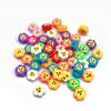 Pulseira de Argila Macia Frutas Rosto Sorridente Fatias de Argila Macia Pulseira DIY Peça Perfurada de Argila Macia Contas Soltas Acessórios para Joias com Contas