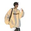 Moletom solto com gola redonda masculino com capuz primavera e outono tamanho grande estilo Hong Kong roupas outono ins moda marca jaqueta esportiva