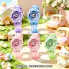 Reloj infantil de dibujos animados electrónico luminoso lindo Labubu para niña de muñeca estudiante de primaria digital con manecillas de cuarzo