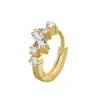 Nuevos Pendientes de Oro de 14K con Incrustaciones de Cobre y Circonita de Amazon Set Individual para una Oreja Hebillas de Oreja de Cobre Joyería de Oreja de Moda para Mujeres