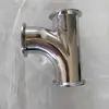 Conector de Tres Vías Tipo Abrazadera Tipo R de Acero Inoxidable 304 de Grado Sanitario, Codo Descendente, Accesorios No Estándar