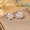 Brincos Populares de Floco de Neve Super Brilhantes, de Alta Qualidade, Modernos, Versáteis e Exquisitos Brincos de Zircônia, o Mesmo Estilo dos Brincos do Xiaohongshu