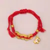Pulsera de Hilo Rojo con Monedas de Cobre de los Cinco Emperadores del Año del Caballo, Estilo Étnico Modelo Nuevo 2026, Pulsera de Hilo Rojo Hecha a Mano Estilo Antiguo