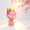 Dia do Professor, Dia da Mulher, Mini Buquê, Dia da Deusa, Caixa de Presente com Flores de Sabão de Rosa, Lembrancinha de Casamento