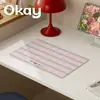 Jogo Americano de Couro Xadrez Branco Cremoso, Estilo Coreano, Versátil, Impermeável, À Prova de Óleo, Limpável com Pano, Não Lavável, Tapete de Isolamento Térmico, Mouse Pad de PVC, Suporte para Tigela