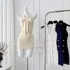 Elegante Vestido de Punto sin Mangas Estilo Francés para Mujer, Nuevo Modelo Verano y Otoño, Temperamento de Socialité, Vestido Corto con Ceñido a la Cintura y Efecto Adelgazante, Vestido Bodycon