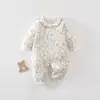 Macacão de bebê acolchoado sem costura de 40g para primavera e outono, macacão para recém-nascidos, macacão de bebê 100% algodão para outono e inverno
