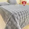 Cobertor de Cama Pelúcia Pelo de Coelho Espesso de Inverno Conjunto de Três Peças Casa Antiderrapante Lençol de Cama Plus Veludo Tatami Lençol de Cama Aquecido Cobertor de Colchão