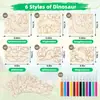 Puzzle 3D de Dinosaurio de Madera de 12 Piezas Transfronterizo Set Creativo Hecho a Mano DIY para Niños Artesanías Decorativas para Pintar Graffiti