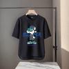 Camiseta de manga curta masculina Moda Marca Verão Manga Solta de Cinco Pontos 2024 Nova Internet Trendy Ins Simples Top Impresso