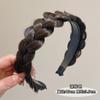 Peluca de trenza retorcida de perlas diadema para el cabello femenina diadema de trenza de espiga con dientes antideslizante aumentado parte superior del cráneo adelgazamiento facial horquilla pequeña