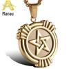 Direto da fábrica moda retro de aço inoxidável cinco-ponta estrela pingente personalizado chapeamento pingente de ouro atacado HC165