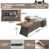 Escritorio ejecutivo de lujo ligero, diseño minimalista y moderno, que irradia una sensación de alta gama, adecuado para gerentes y CEOs, escritorio pequeño para una persona con un mueble lateral