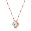 Collar de Plata S925 con Trébol y Colgante de Moissanita, Más Vendido en Amazon, Cadena Fina para Clavícula Estilo Chica Soñadora