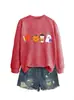 Amazon eBay Estación Independiente Moda Casual Divertida Sudadera con Capucha de Cuello Redondo para Mujer Hoja de Arce Calabaza Fantasma Café Estrella Redonda