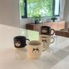 Taza con Asa de Cerámica Vajilla Taza de Agua de Gato Japonés Taza de Café