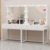 Tocador de lujo moderno tipo estudio con luces para salones de peluquería y belleza, tiendas de novias, escuelas de maquillaje y tocadores