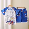 Novos Pijamas Infantis 2025 Primavera e Verão Conjunto de Manga Curta Estilo Fino Infantil Meninas Verão Estiloso Pijama para Crianças Maiores
