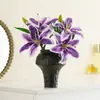 Jarrón Moderno Minimalista de Cerámica Negra con Diseño Único para Decoración en Entrada y Sala de Estar, Adorno para Arreglos Florales