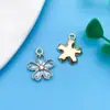Mezcla 30 Azul Lago Goteo de Aceite Aleación Animales de Dibujos Animados Flor Colgante Hecho a Mano DIY Joyería Pulsera Pendientes Accesorios