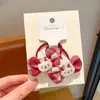 Cuerda para el pelo con lazo rojo para bebé, Goma para el pelo infantil, No daña el pelo, Lindo Conejo, Cuerda para la cabeza de niñas