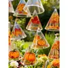 Área de Arte de Jardín de Infancia Lámina de Plástico PVC Adorno Colgante Transparente Creación Ecológica DIY Infantil Adorno Colgante Lámina para Pintar Forma de Cono Triángulo