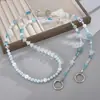 Bolso Bandolera de Cadena de Vidrio con Abalorios de Estrella de Cinco Puntas de Lujo Ligero Cadena de Repuesto Llavero Colgante Lanyard para Teléfono Accesorio de Cadena para Colgar
