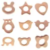 Fabricante de Pulseras de Dientes de Madera Maciza Suministra Directamente Diente de Animal de Madera de Haya Anillo de Madera Juguetes de Dentición y Mordedor para Bebés