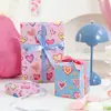 Papel de Presente Colorido com Tema de Amor, Papel de Presente Criativo e Fofo para o Dia dos Namorados e Presentes de Aniversário, Papel de Presente DIY