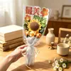 Ramo de Girasol de Hilo Único Arreglo Floral Floral Hecho a Mano Tejido Regalo Práctico para Maestros en el Día del Maestro Decoración de Escritorio