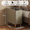 Mesa de noche inteligente pequeña ultraestrecha de madera maciza, lujo ligero, moderna, simple, para dormitorio, hogar, carga inalámbrica, mesa de noche de pizarra