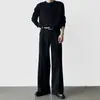 Pantalones de Traje Lisos de Pierna Ancha y Caída Estilo Callejero Japonés para Hombre Otoño Color Sólido Simples Resistentes a las Arrugas Tacto de Alta Gama Ligeramente Acampanados Largos