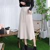 Chanel estilo mid-length hip saia cintura alta cordão carne cobrindo estilo ocidental novo personalizado estilo Hepburn all-match saia de inverno