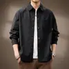 Camisa de trabajo de manga larga de algodón de alta gama, sencilla y transpirable para hombre, nuevo estilo de otoño, chaqueta camisa retro japonesa de corte holgado