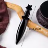 Adorno de adaga de obsidiana bruta natural, faca de adereço esculpida à mão, peça de mão, decoração de presente de inauguração de casa para mesa
