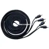 Cable de Audio para Coche 5m Cable de Audio para Coche Cable de Señal con Cabezal Lotus RCA Conexión Amplificador Subwoofer Unidad Principal