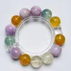 Pulsera de Cuarzo Limón de Cristal Natural Color Macarrón para Mujer, Pulsera Versátil de Perlas de Concha, Pulsera de Regalo al por Mayor