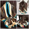 Bufanda Nueva de Seda Simulada, Bufanda Larga de Brocado, Moda Primavera y Otoño, Versátil Chal de Protección Solar de Verano, Turbante