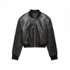 Chaqueta Bomber de Cuero de Efecto para Mujer, Nueva, Moderna y Elegante, Estilo Europeo y Americano Transfronterizo Z 2026 8490707