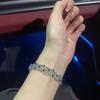 Pulsera de Circonita Super Flash estilo Coreano para Niñas Nicho Versátil Diamante Completo Pulsera Estilo Apilado Exquisita Lujo Ligero Joyería de Alta Gama