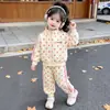 Conjunto de Lunares y Rayas Estilo Coreano para Niñas Primavera/Otoño 2026 Nueva Moda Infantil Elegante Niña Pequeña Dos Piezas Moderno