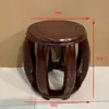 Taburete de Tambor de Palosanto Negro Indonesio, Sándalo Amarillo de Hoja Ancha, Palosanto Africano, Taburete Redondo Chino Tradicional de Madera Maciza, Mesa de Té, Taburete de Guzheng
