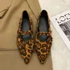 Zapatos Planos de Punta Francesa con Estampado de Leopardo para Mujer 2025 Nueva Temporada Primavera/Otoño Combinar con Faldas Zapatos Mary Jane Wanwan