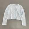 Complejo Ladrones de Ingredientes Lino Tencel Pollo Salteado Cómodo Fuerte Cardigan de Manga Larga con Cierre de Botones Camiseta Top de Color Sólido Versátil Mujer
