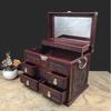 Lao Da Hong Sour Bough Cake Jewelry Box Redwood Caixa de armazenamento de joias para meninas Flor rica presente de aniversário
