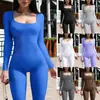 Mono de Mujer Europeo y Americano de Amazon Otoño e Invierno Nuevo Acanalado Cuadrado Levanta Glúteos Delgado Sexy Mono