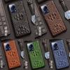 Adequado para capa de celular Xiaomi Civi3 2 couro de vaca caveira de crocodilo meio pacote capa protetora de couro Xiaomi Civi1s