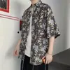 Camisa Hawaiana Floral de Verano para Hombre, Camisa de Algodón Retro de Manga Corta para Hombres y Mujeres, Tops Sueltos de Viaje para Parejas